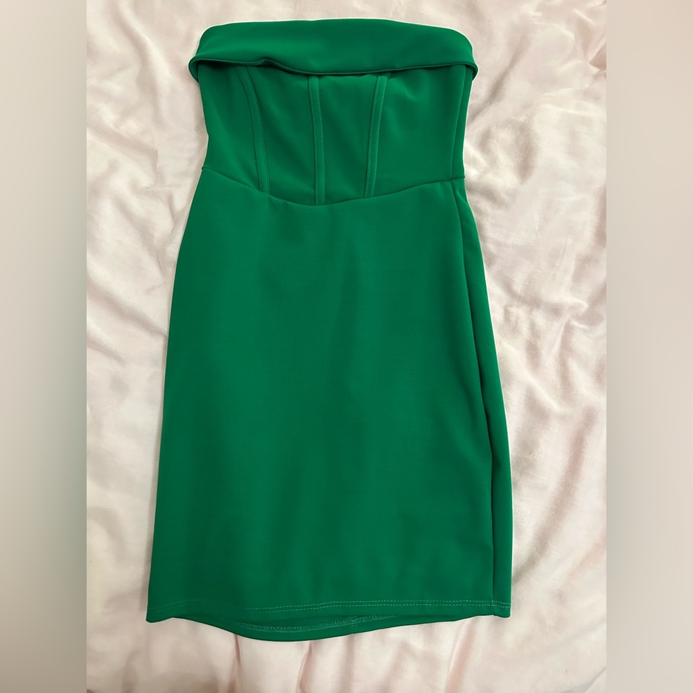 American Threads Kaylani Corset mini dress Green size small.
